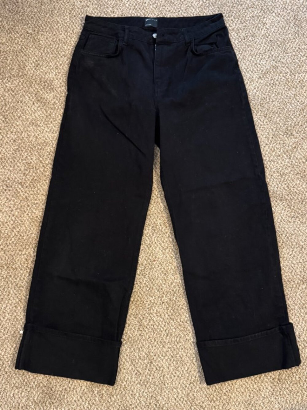 ASOS DESIGN turn up jean in black size 14